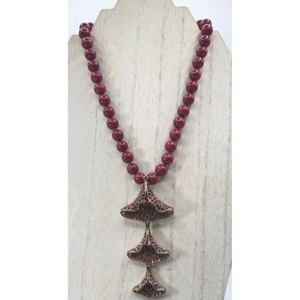 HEIDI DAUS "Angel Bloom" Beaded Crystal-Accent Drop Statement‎  Necklace NWT